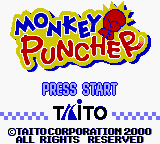Monkey Puncher title screen for GameBoy Color